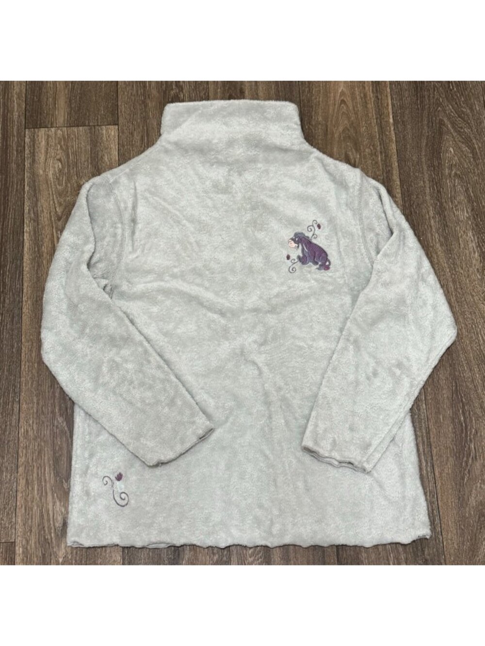 VTG Disney Store Eeyore Plush Fleece Sweatshirt Women's Large Gray 90s Grandma